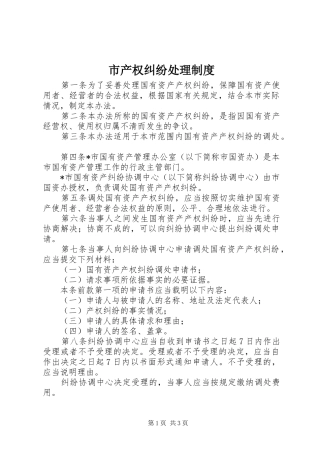 市产权纠纷处理规章制度