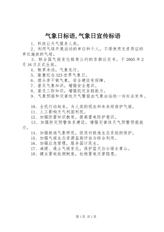 气象日标语集锦,气象日宣传标语集锦