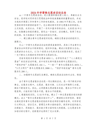 2024年学雷锋志愿者活动总结