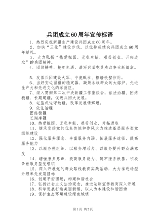 兵团成立60周年宣传标语大全 (2)