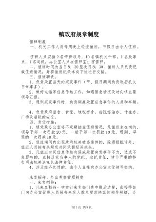 镇政府规章规章制度