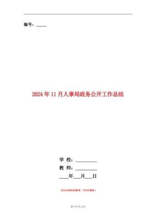 2024年11月人事局政务公开工作总结.doc