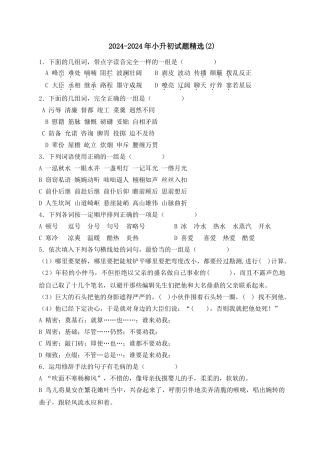 2024-2024年小升初试题精选(2)