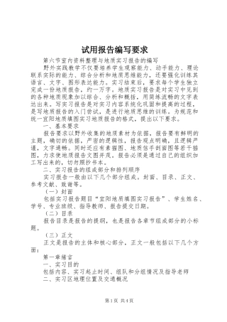 试用报告编写要求