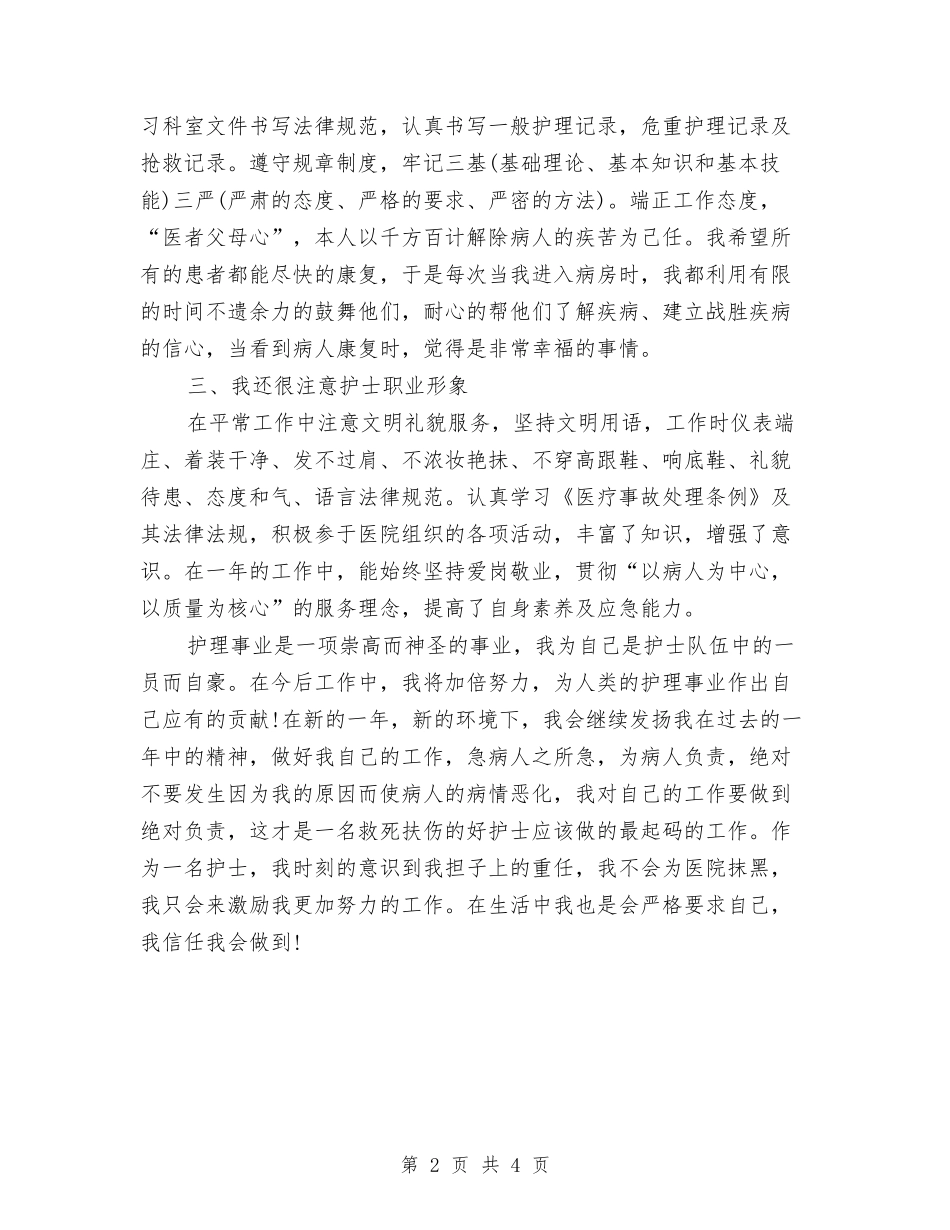 2024年11月护士工作总结与2024年11月护士工作总结范文汇编_第2页