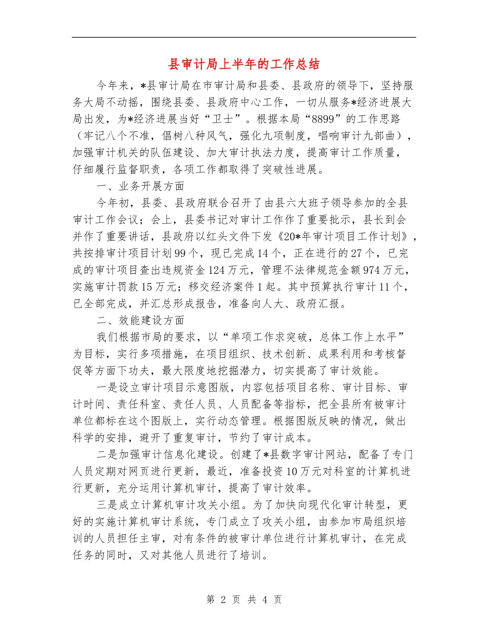 县审计局上半年的工作总结_第2页