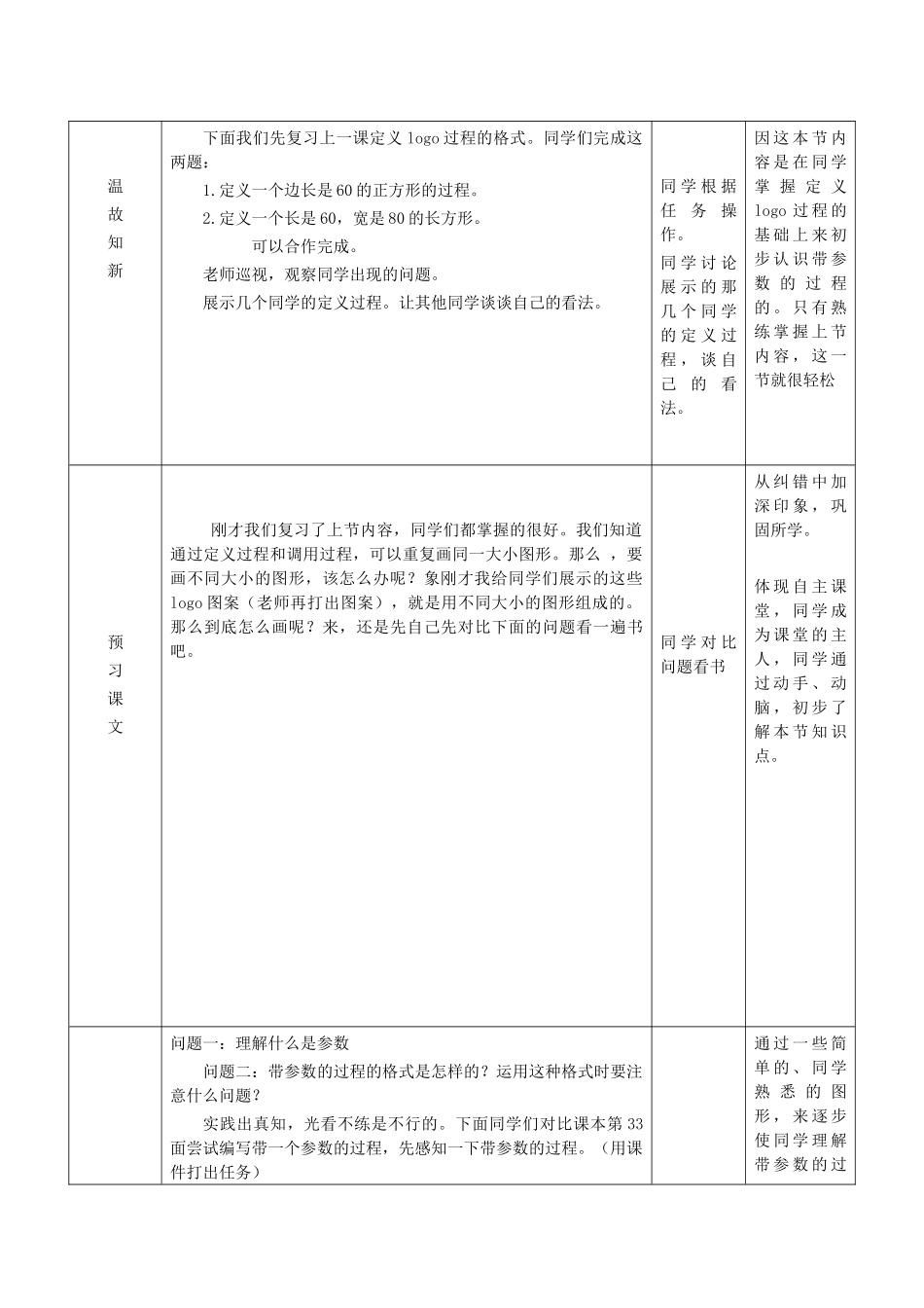 2024-2024年小学信息技术第三册下-第7课-大小图形轻松画——如何定义带参数的过程1教案-泰山版_第3页