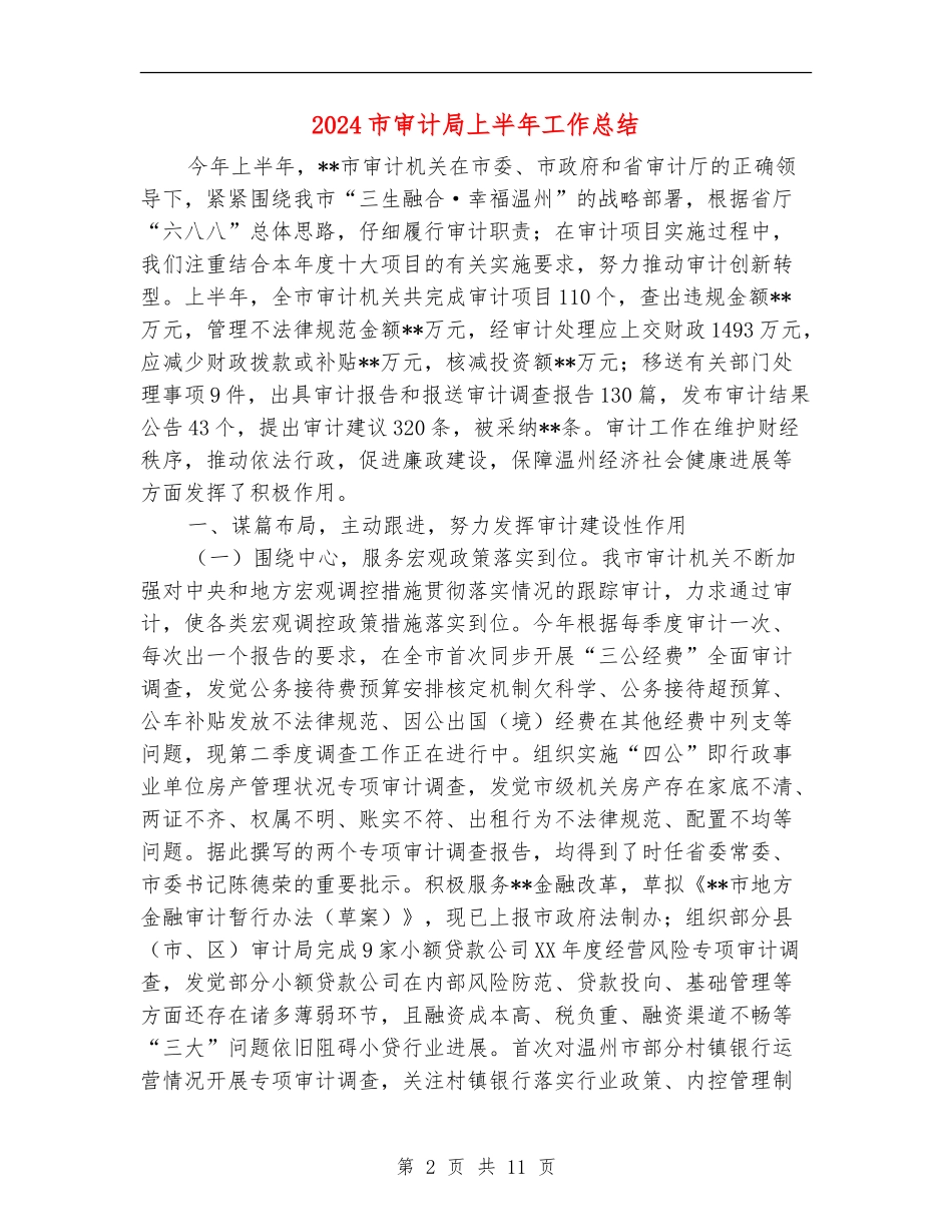 2024市审计局上半年工作总结_第2页