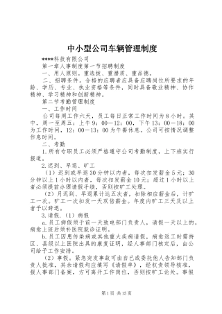 中小型公司车辆管理规章制度_1