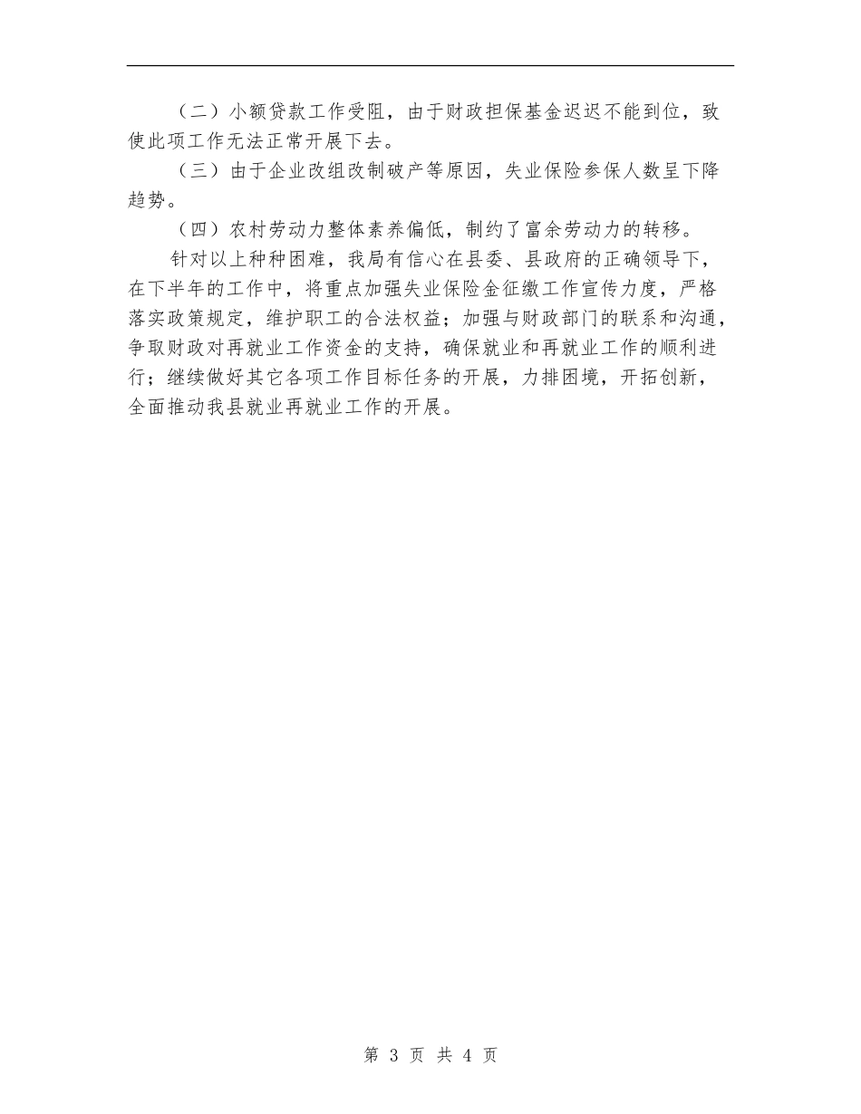 劳动就业服务管理局2024上半年工作总结_第3页