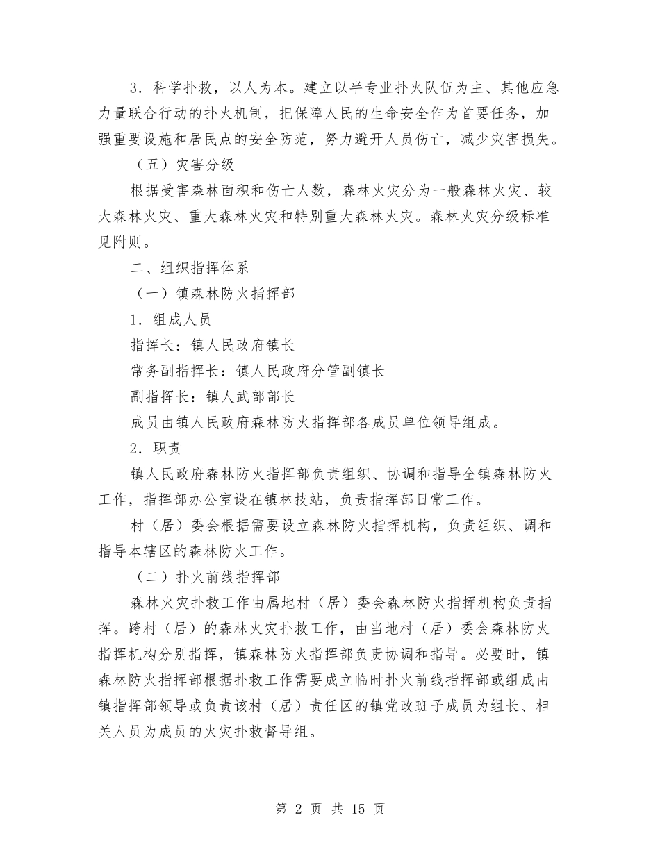 2024年镇森林火灾应急预案与2024年防汛抗旱工作方案汇编_第2页