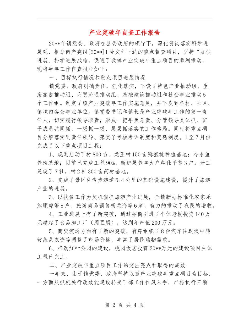 产业突破年自查工作报告_第2页