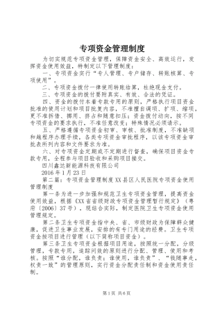 专项资金管理规章制度细则 (2)