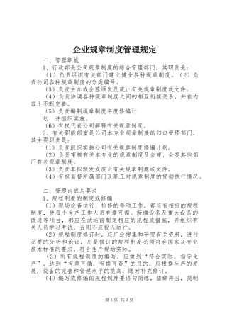 企业规章规章制度管理规定 (3)