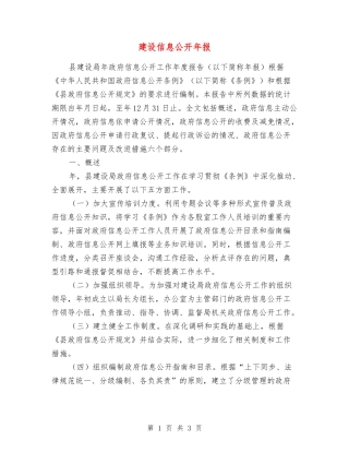 建设信息公开年报