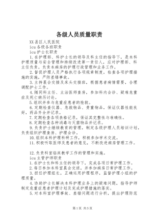 各级人员质量职责要求 