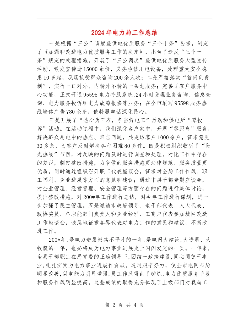 2024年电力局工作总结_第2页
