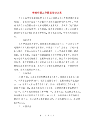 供销工作强盛行动方案