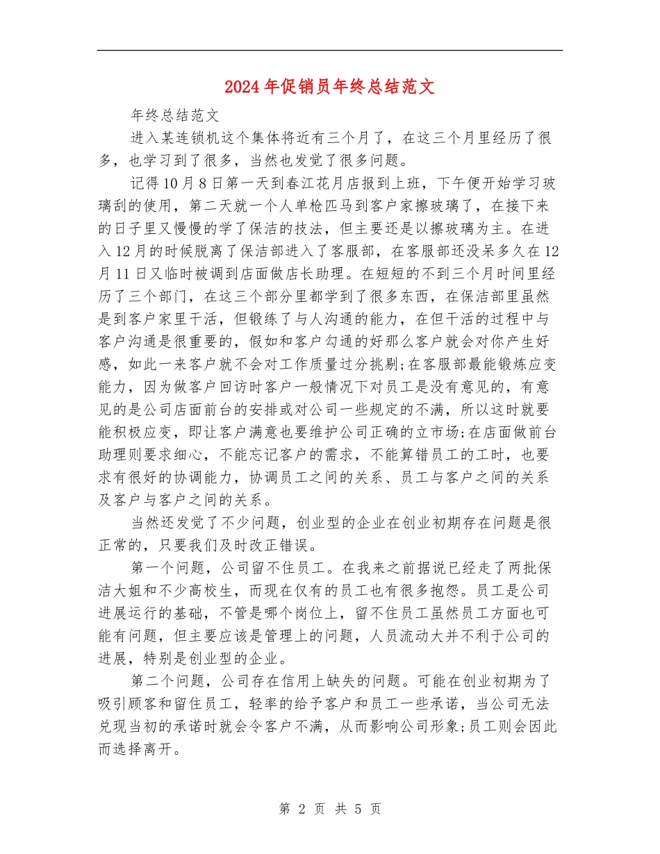 2024年促销员年终总结范文_第2页