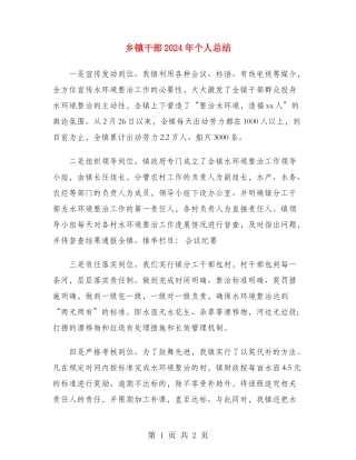 乡镇干部2024年个人总结