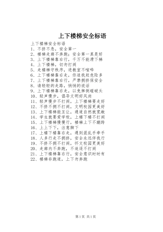 上下楼梯安全标语集锦 (2)