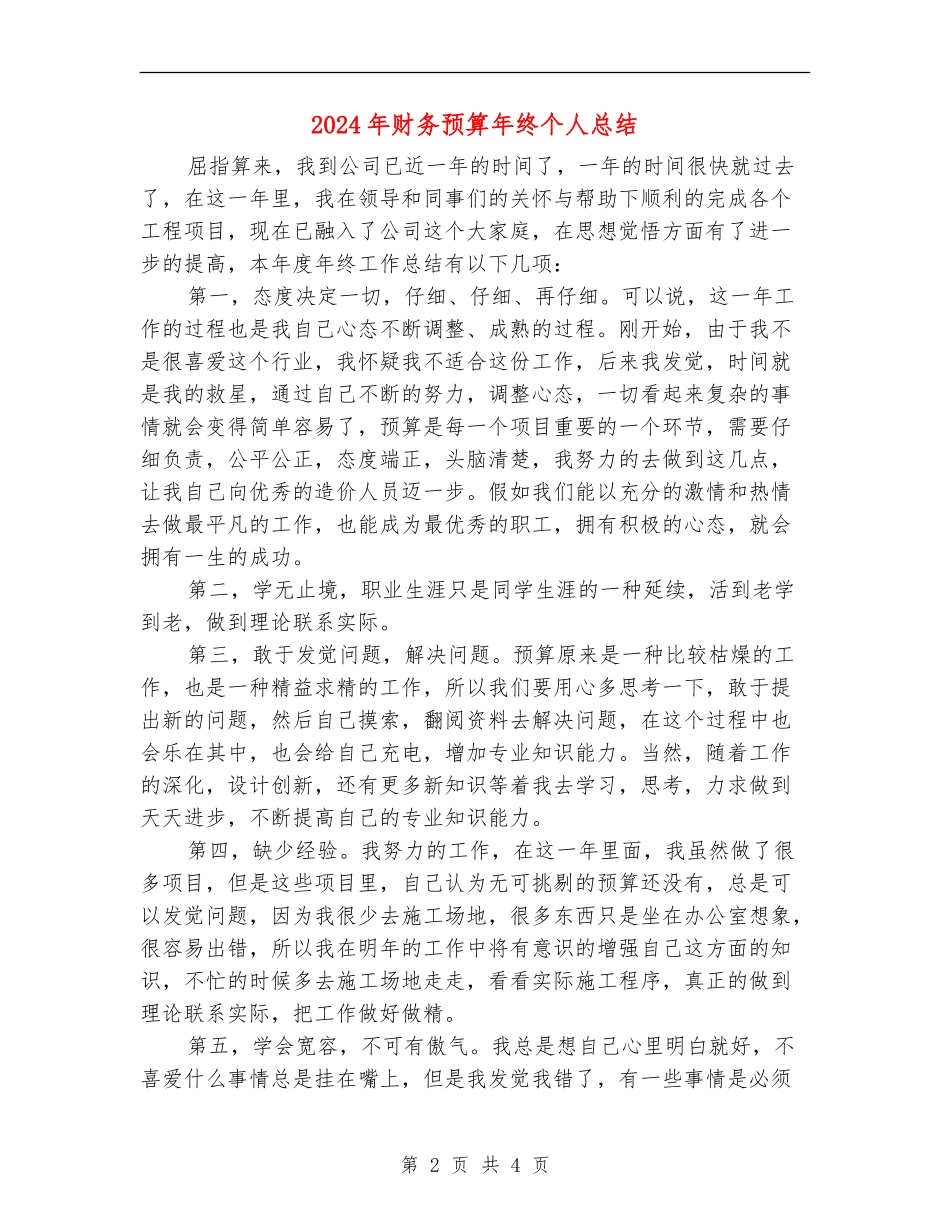 2024年财务预算年终个人总结_第2页