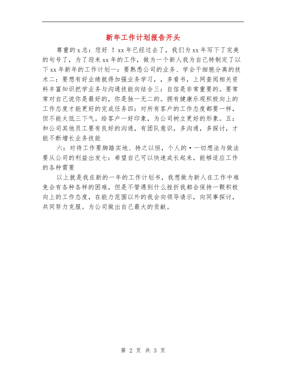 新年工作计划报告开头_第2页