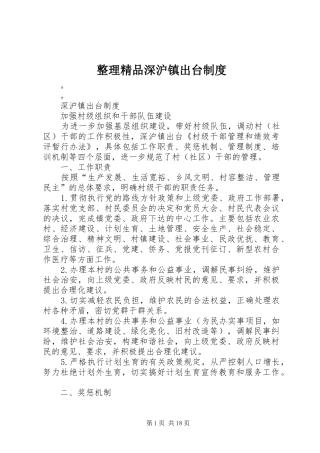 整理精品深沪镇出台规章制度