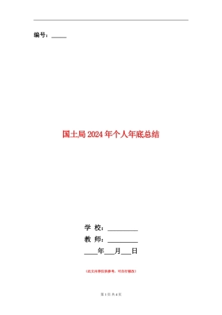 国土局2024年个人年底总结
