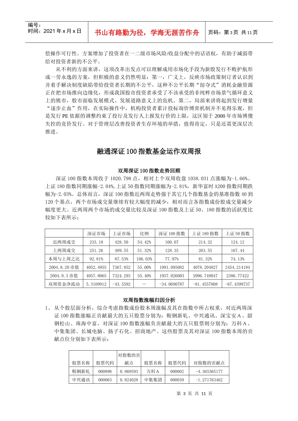 融通开放式基金运作双周报_第3页