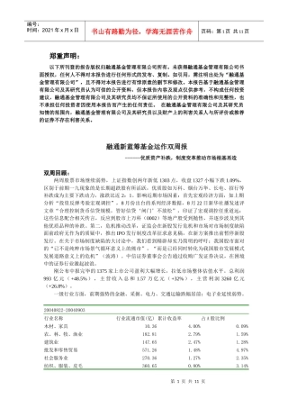 融通开放式基金运作双周报