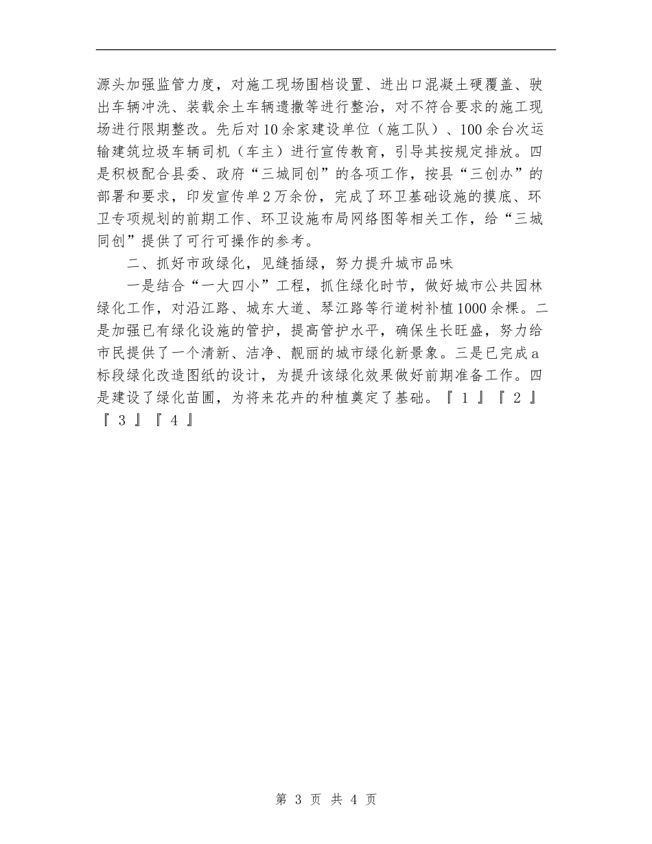 2024年县城管局一季度工作总结_第3页