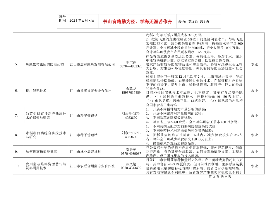 衢州市对外技术合作项目共页项_第2页
