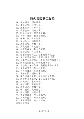 防火消防安全标语集锦