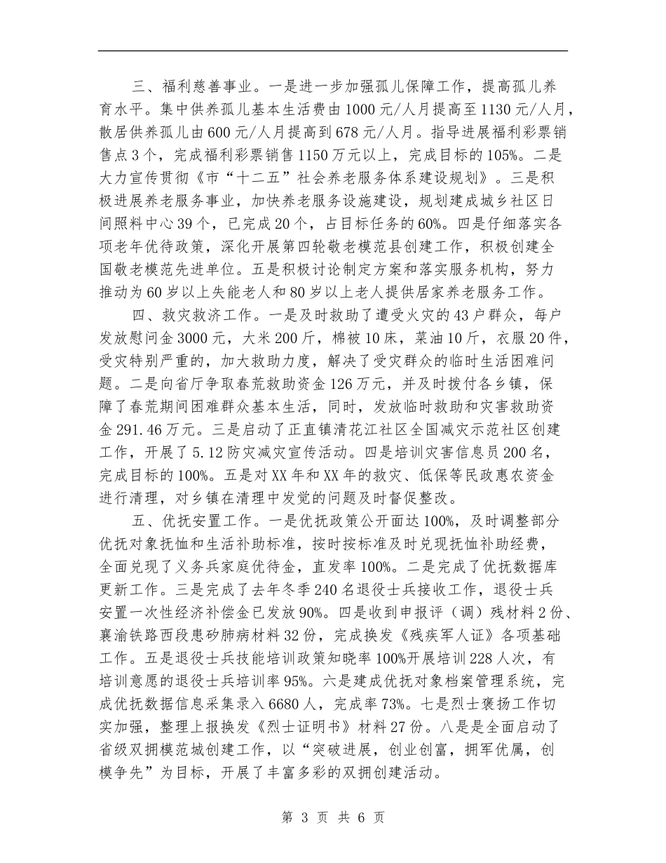 民政局目标任务完成情况自查报告_第3页
