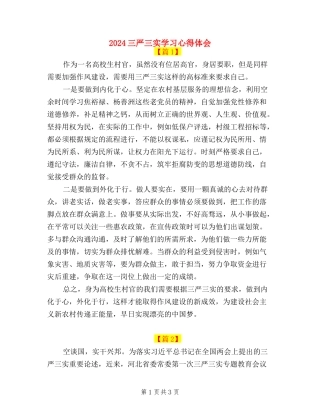 2024三严三实学习心得体会