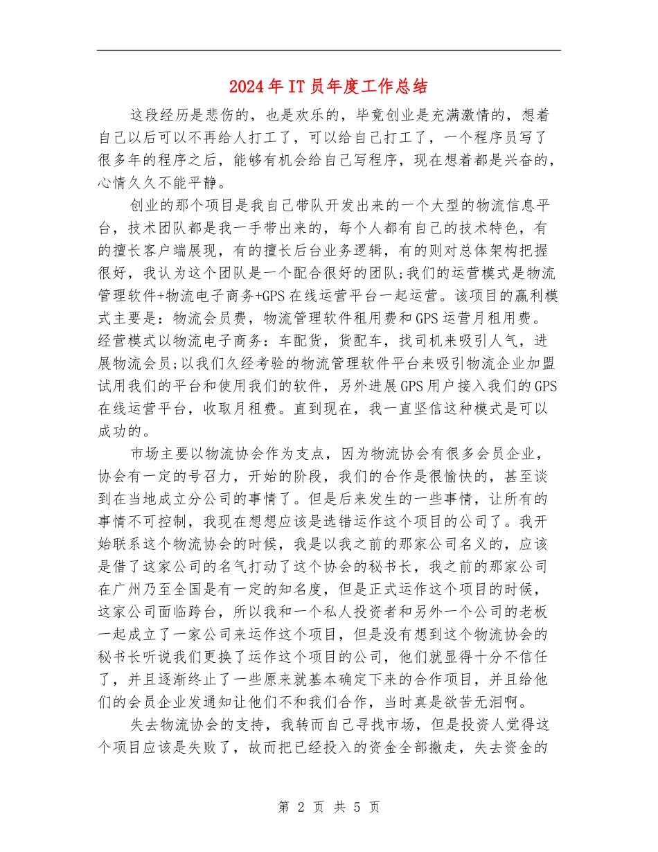 2024年IT员年度工作总结_第2页