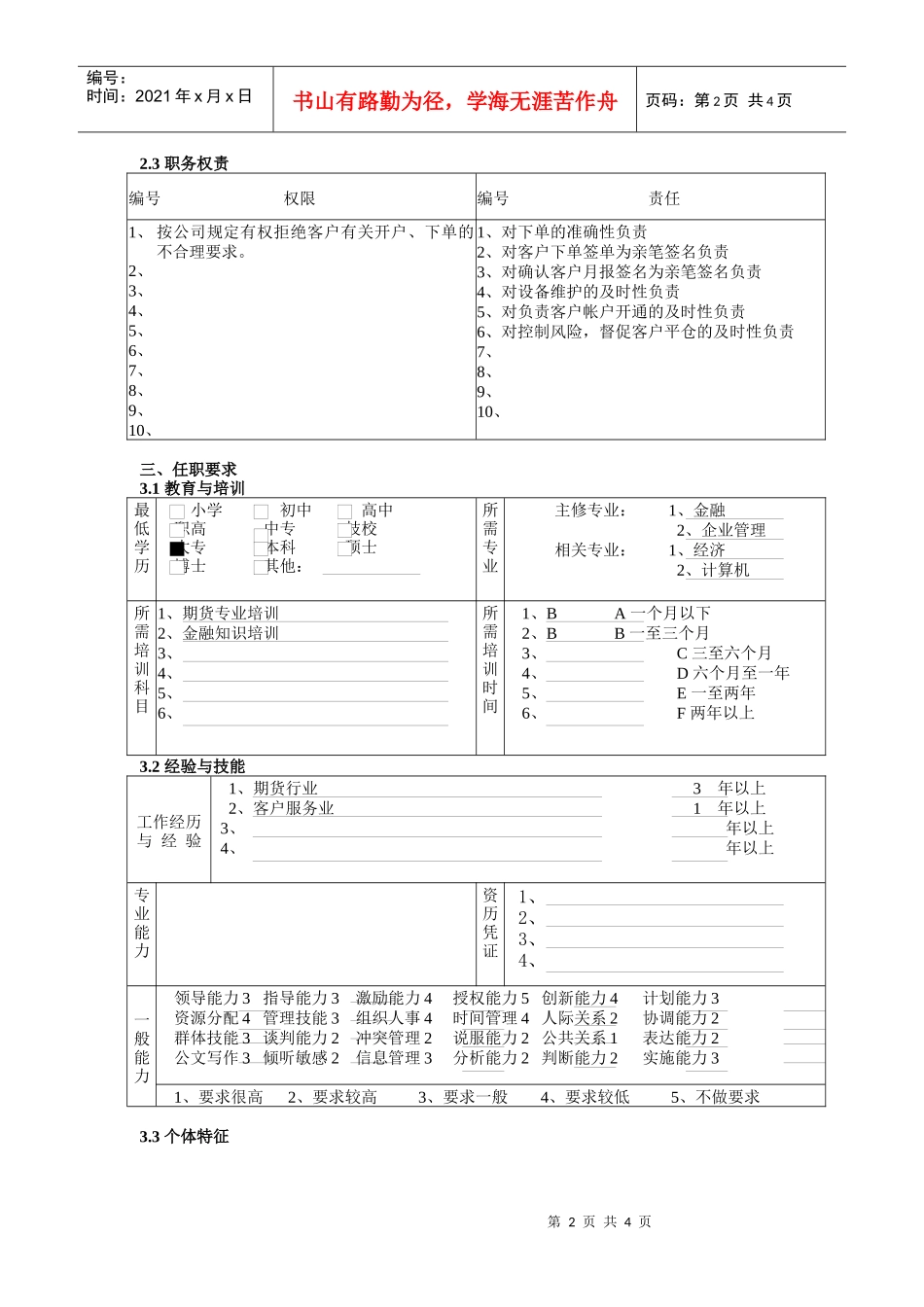 营业部交易运作员岗位职责_第2页