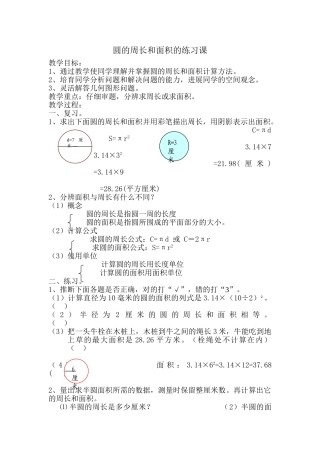 圆的周长和面积的练习课