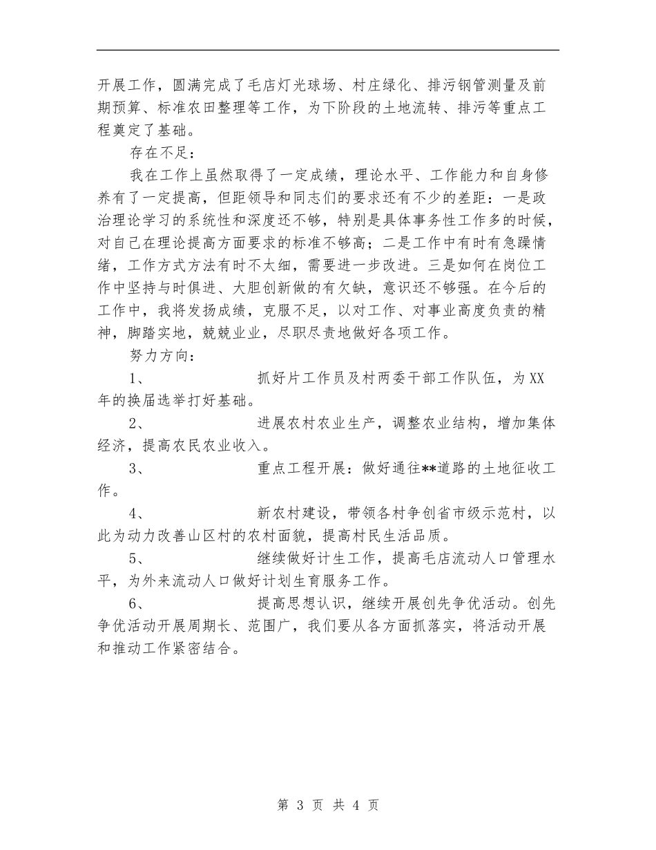 镇领导驻村片长述职报告_第3页