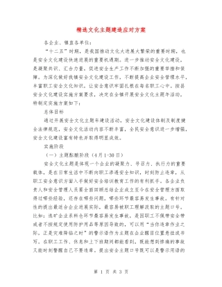 文化主题建造应对方案