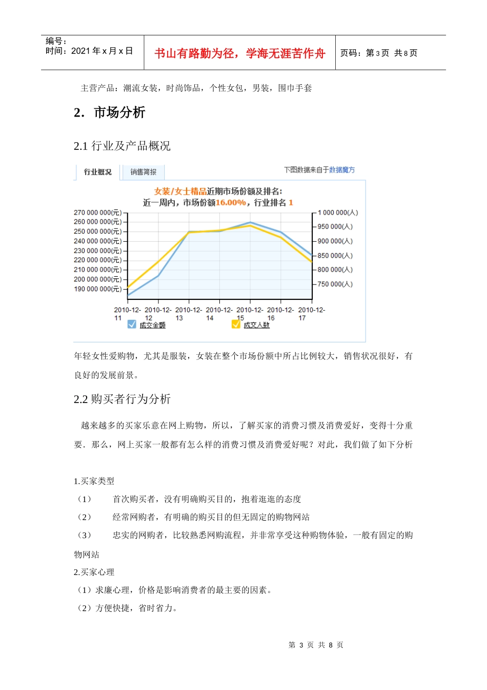 网店运营规划书模板_第3页
