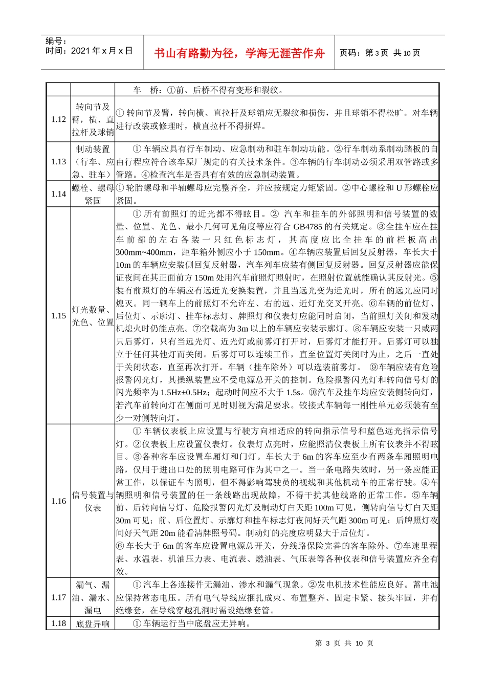 营运车辆技术等级的评定项目和技术要求_第3页