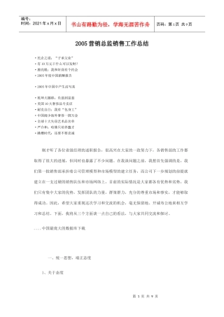 营销总监销售工作总结