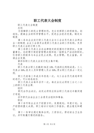 职工代表大会规章制度 