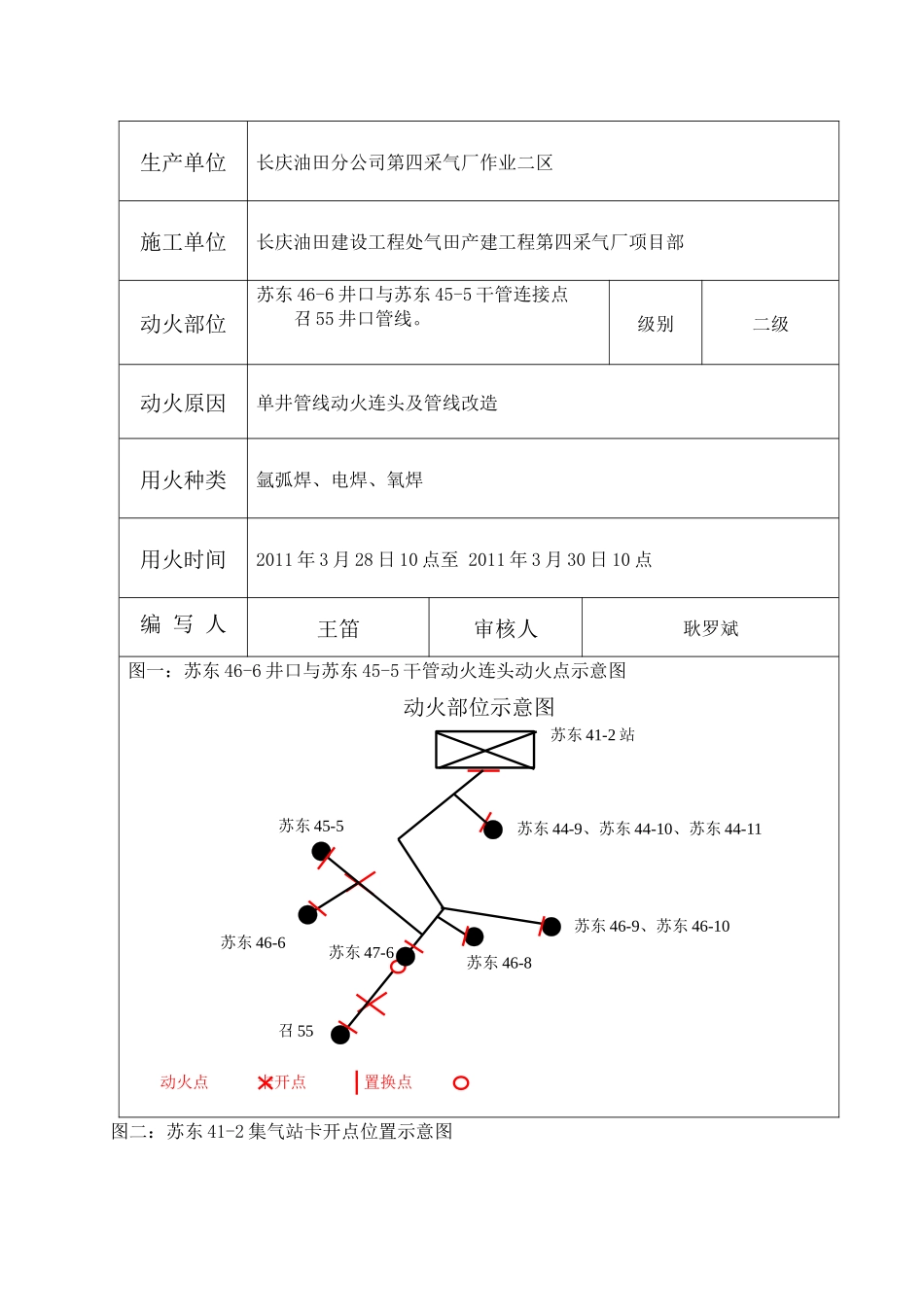 苏东46-6井口动火作业及召55管线改造计划书_第2页