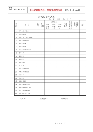 股东权益变动1