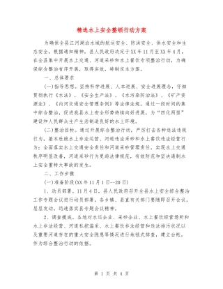 水上安全整顿行动方案