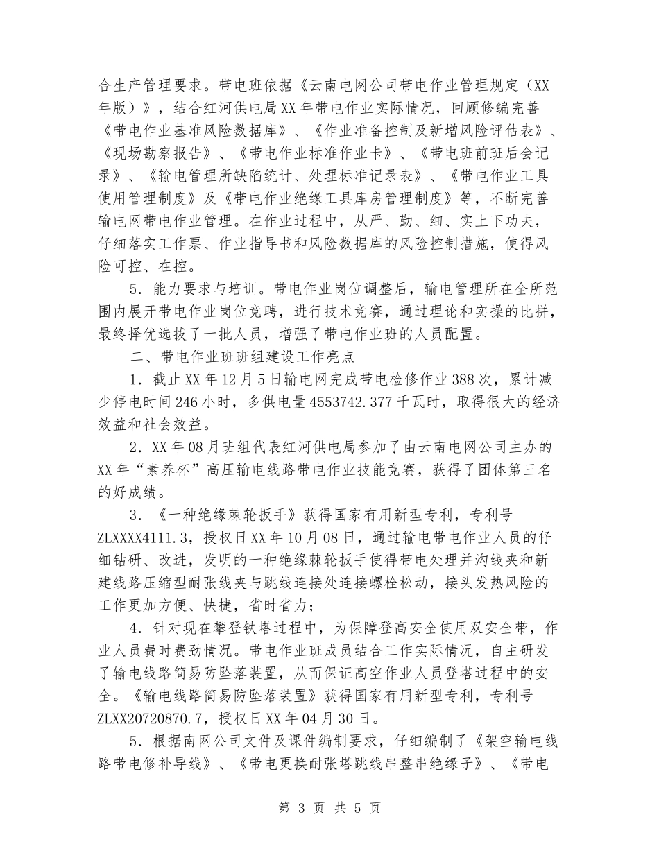 带电作业班班组工作总结_第3页