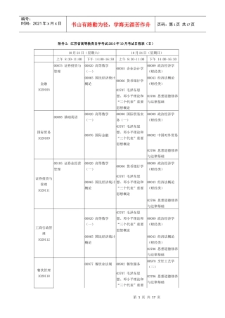 自学考试时间安排表